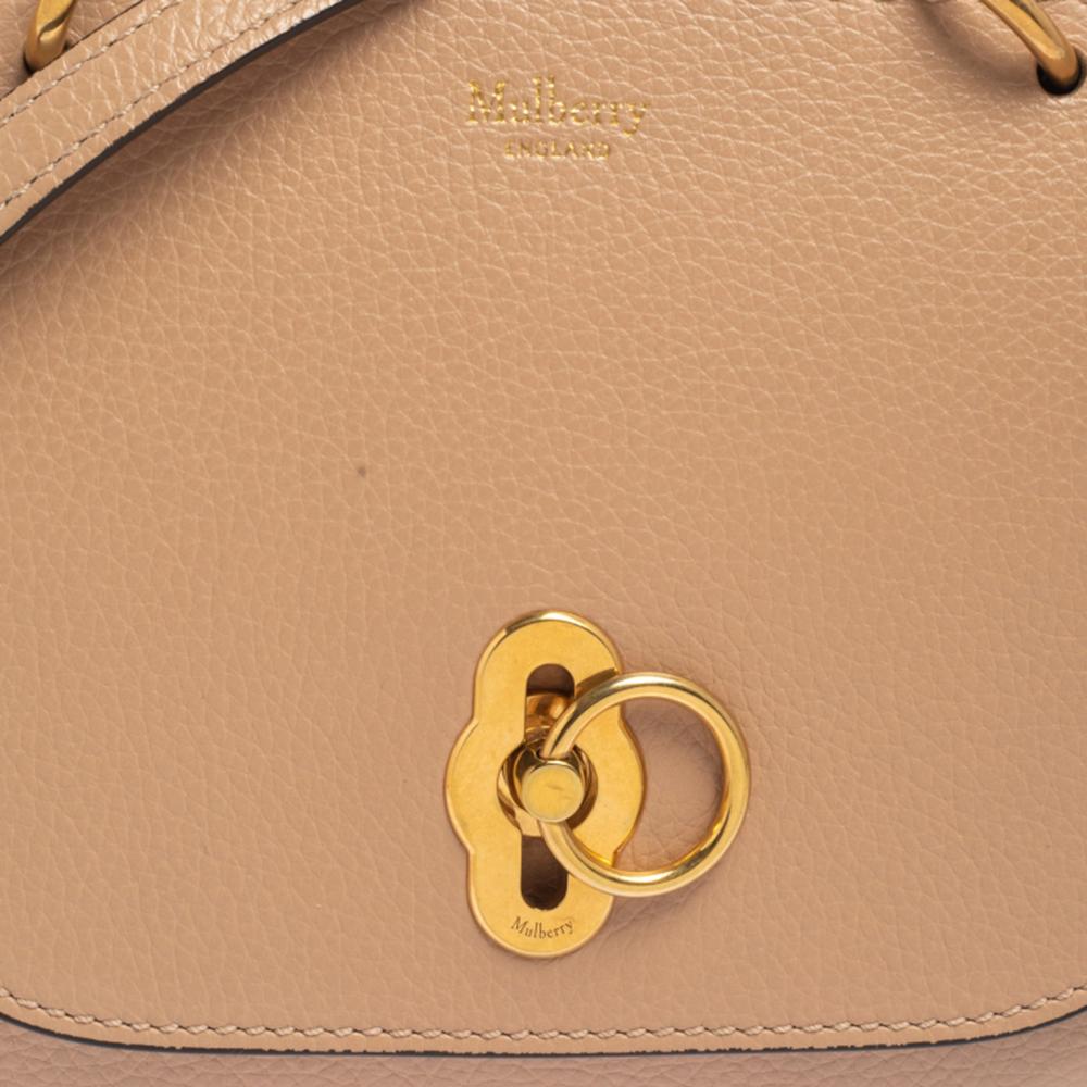 Mulberry Beige Leather Small Amberley Shoulder Bag 1