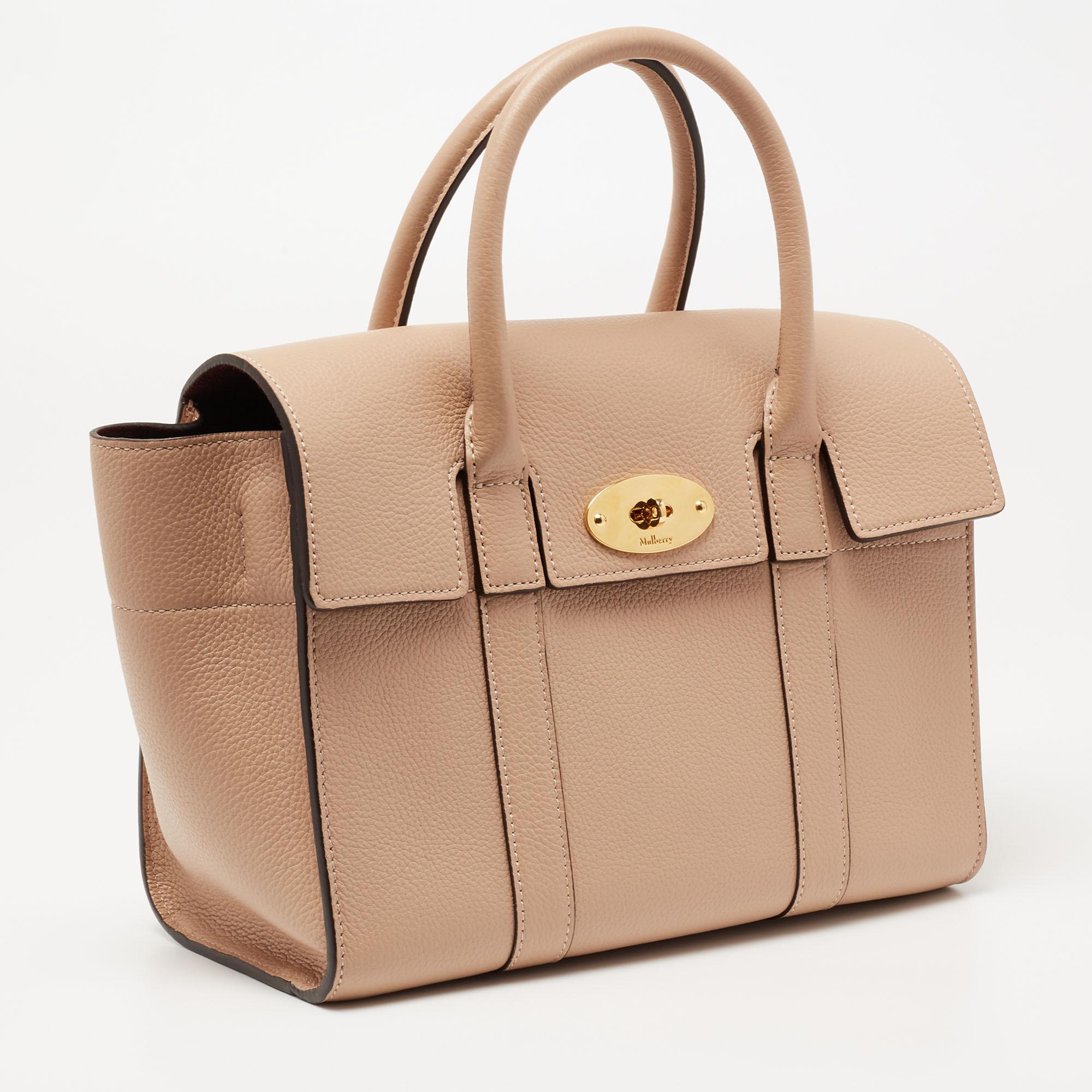 Women's Mulberry Beige Leather Small Bayswater Satchel
