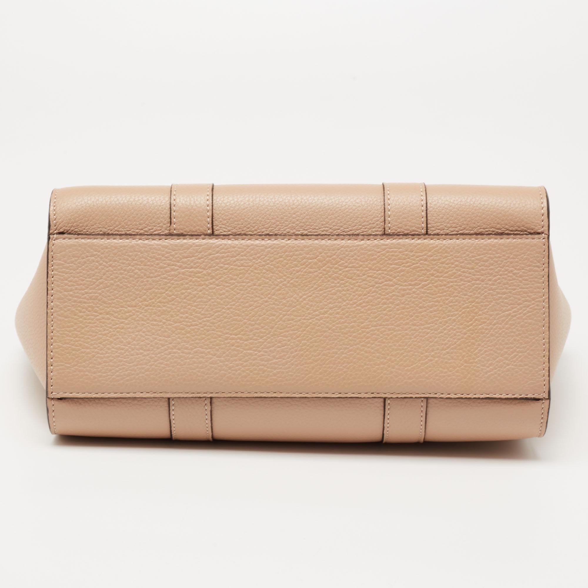 Mulberry Beige Leather Small Bayswater Satchel 1
