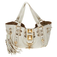 Mulberry Beige Leather Studded Giles Drawstring Bag