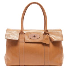 Mulberry Beige Patent Leather Bayswater Satchel