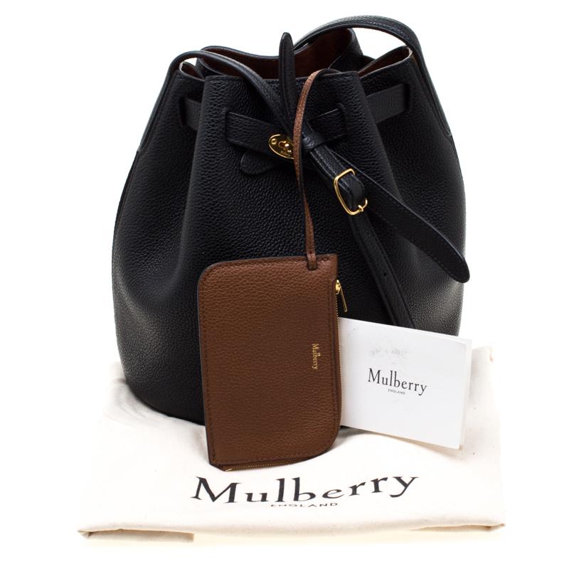Mulberry Black/Brown Leather Abbey Bucket Bag 5