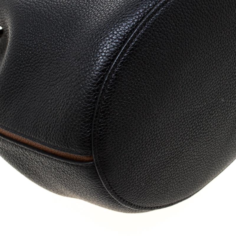 Mulberry Black/Brown Leather Abbey Bucket Bag In Excellent Condition In Dubai, Al Qouz 2