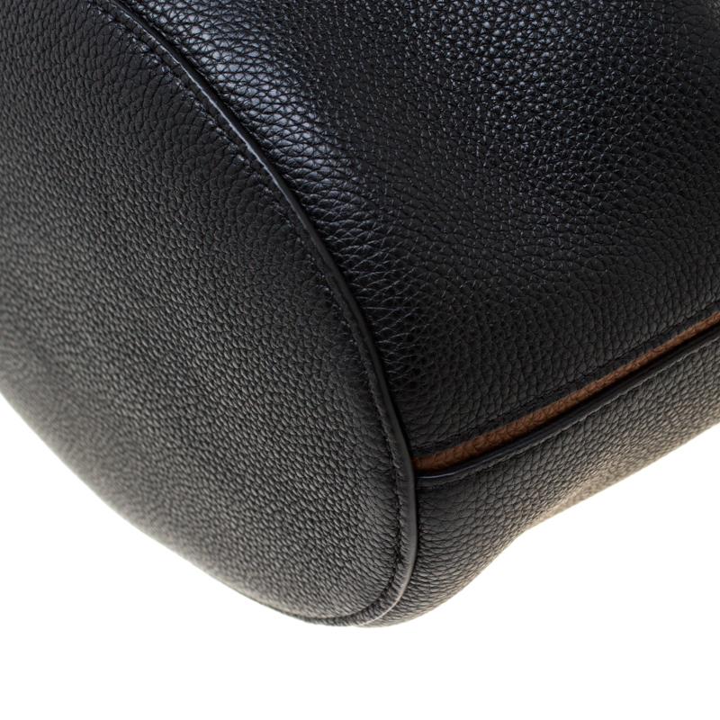Women's Mulberry Black/Brown Leather Abbey Bucket Bag