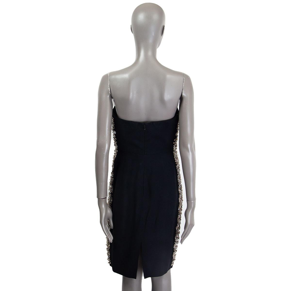 Black MULBERRY black CRYSTAL EMBELLISHED STRAPLESS COCKTAIL Dress 10 S $5k