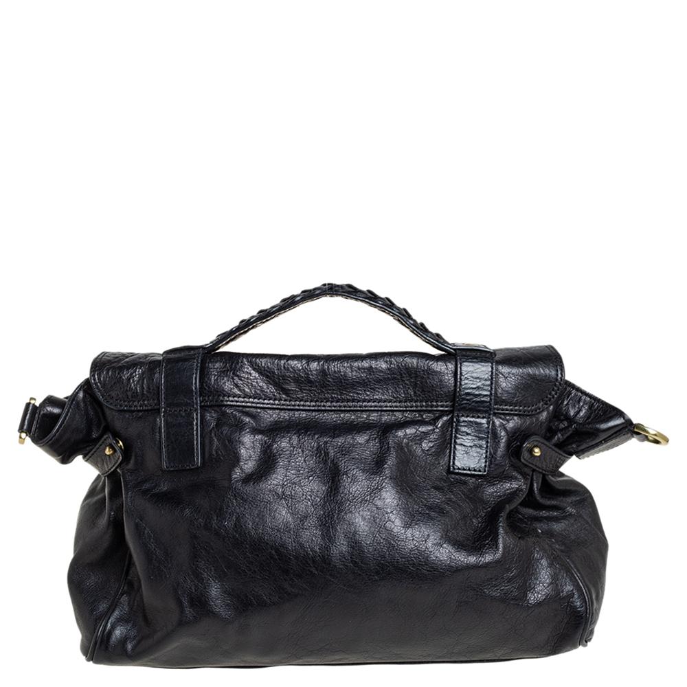 Women's Mulberry Black Leather Alexa Satchel