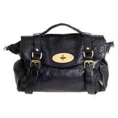 Used Mulberry Black Leather Alexa Satchel