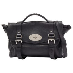Mulberry Black Leather Alexa Satchel