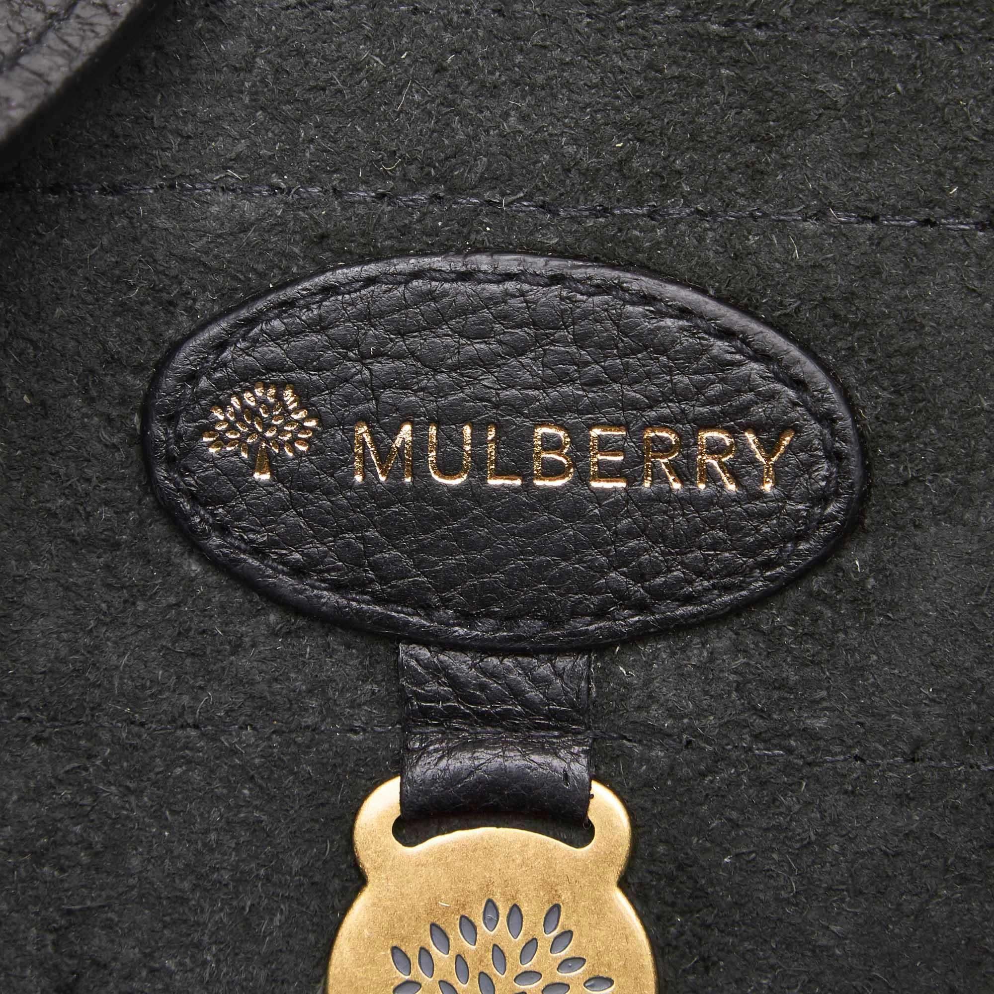 Mulberry Black Leather Antony Messenger Bag In Good Condition In Orlando, FL