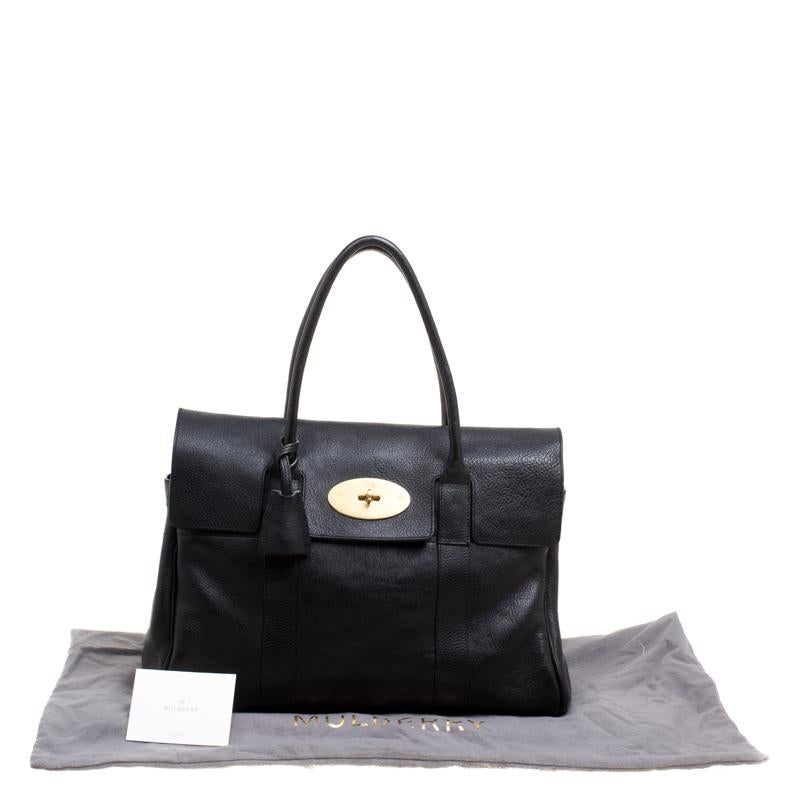 Mulberry Black Leather Bayswater Satchel 8