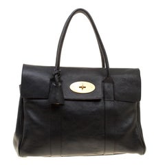 Used Mulberry Black Leather Bayswater Satchel