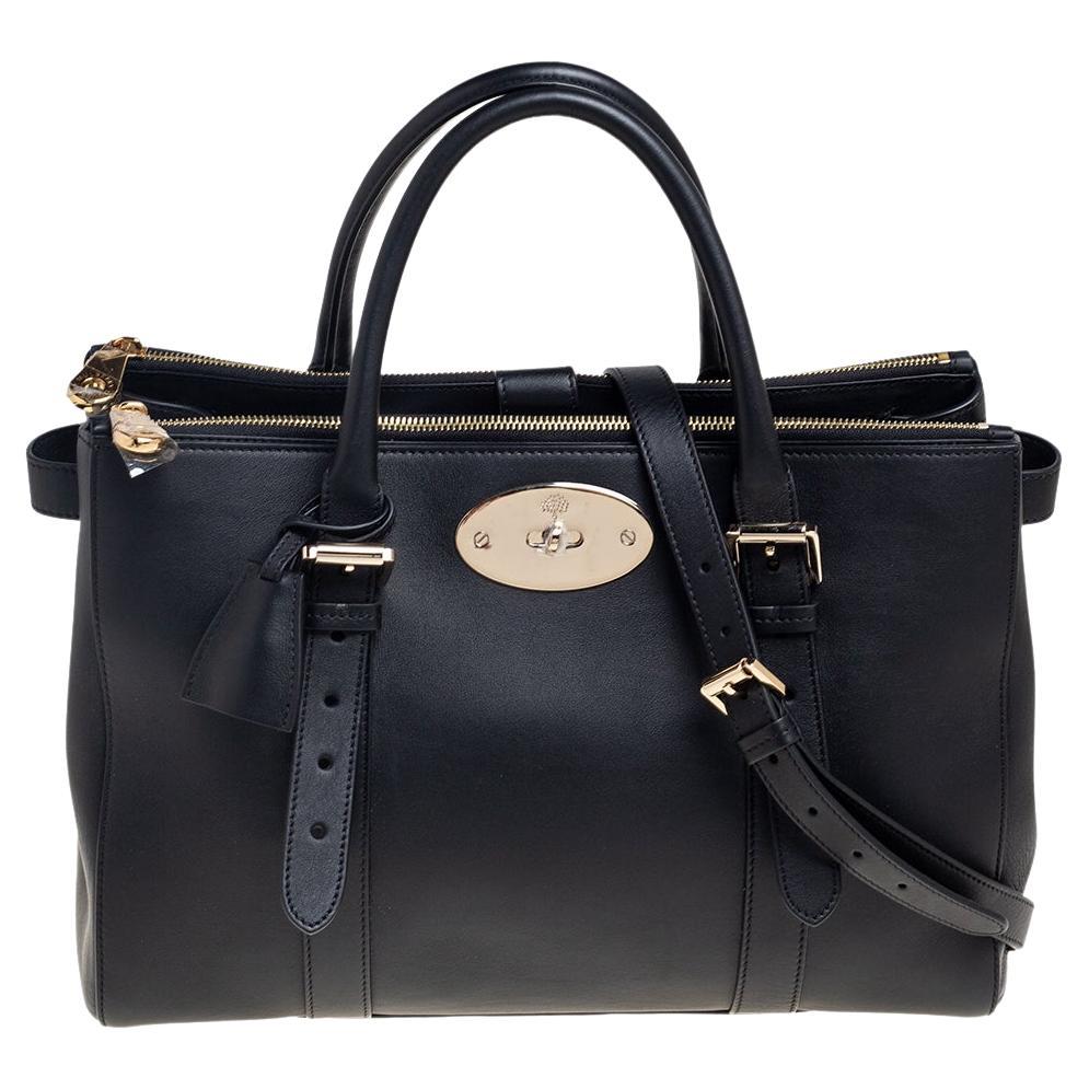 Mulberry Black Leather Bayswater Tote at 1stDibs