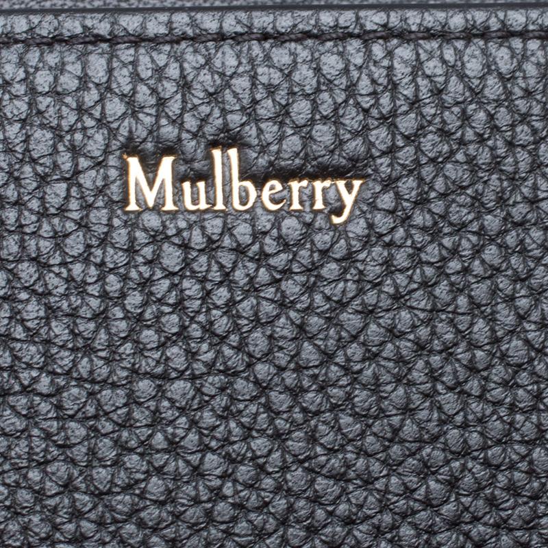 Mulberry Black Leather Clifton Wallet On Chain 1