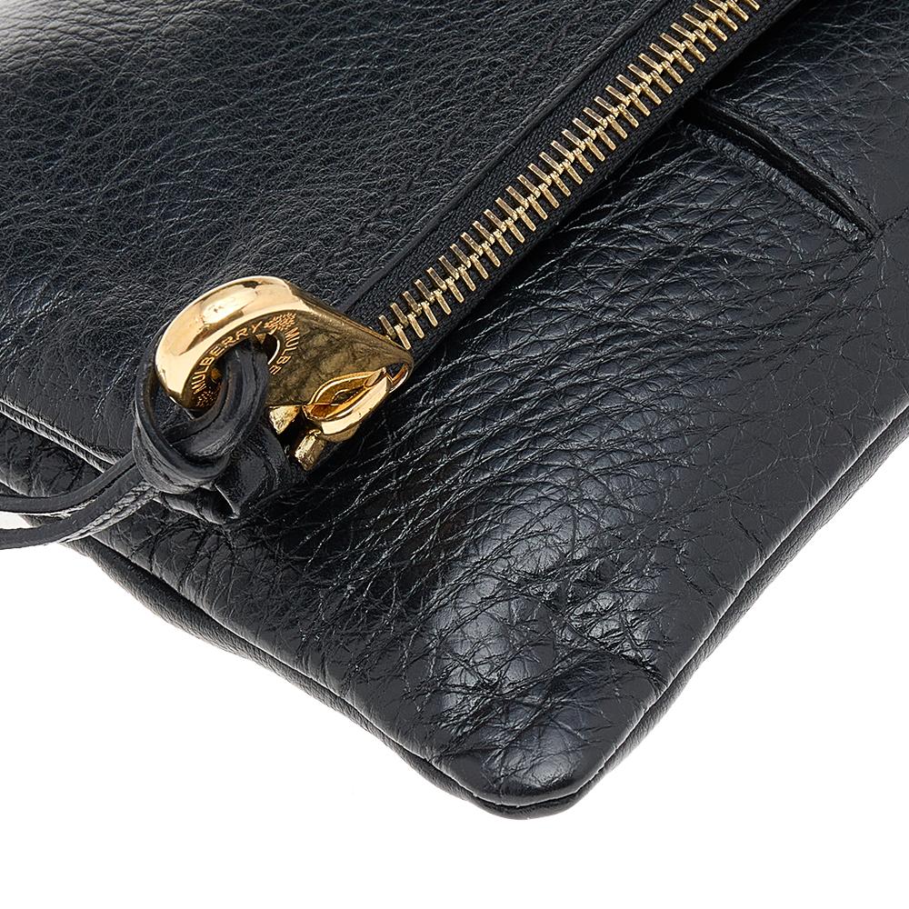 Mulberry Black Leather Daria Fold Over Clutch 1