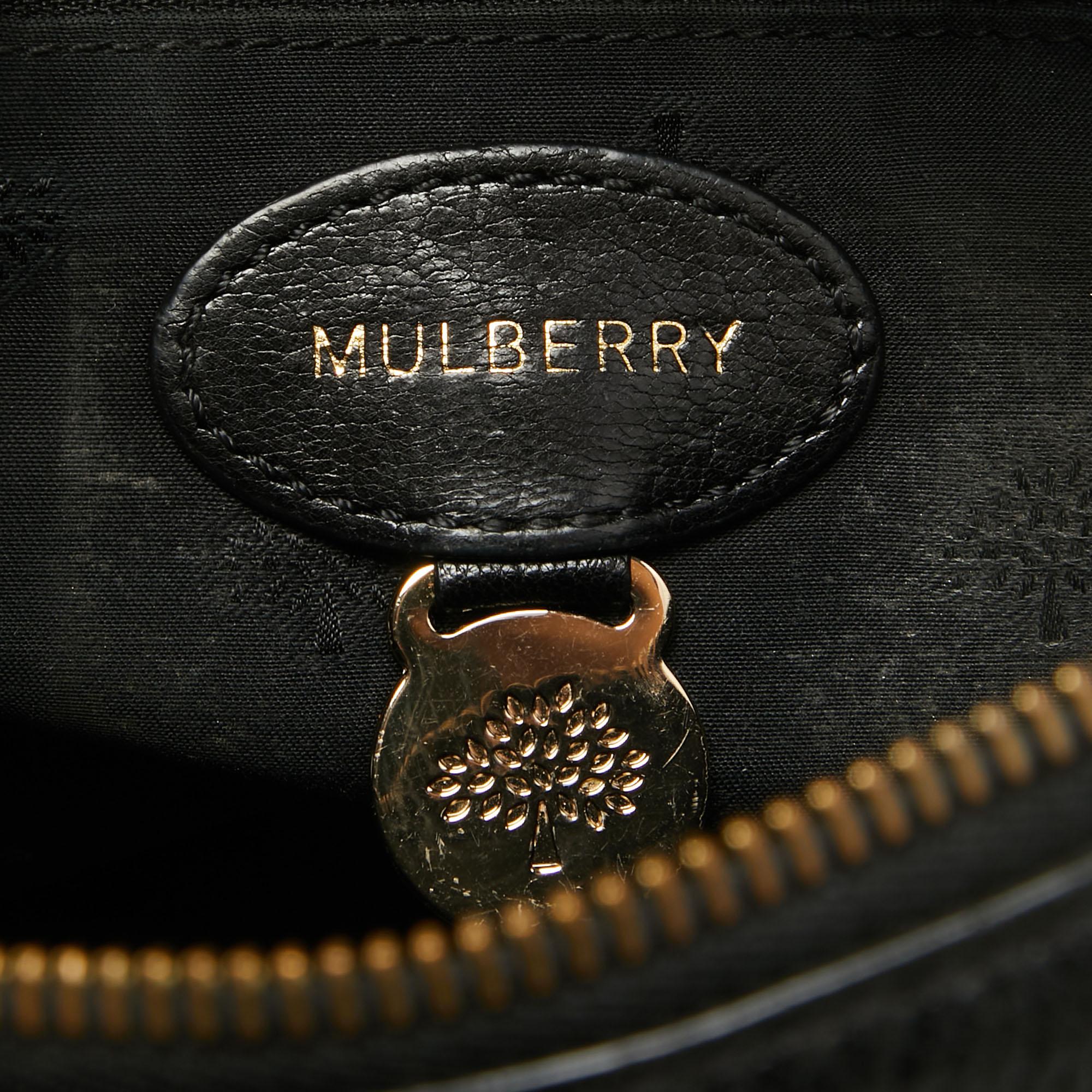 Mulberry Del Rey Tasche aus schwarzem Leder im Angebot 1