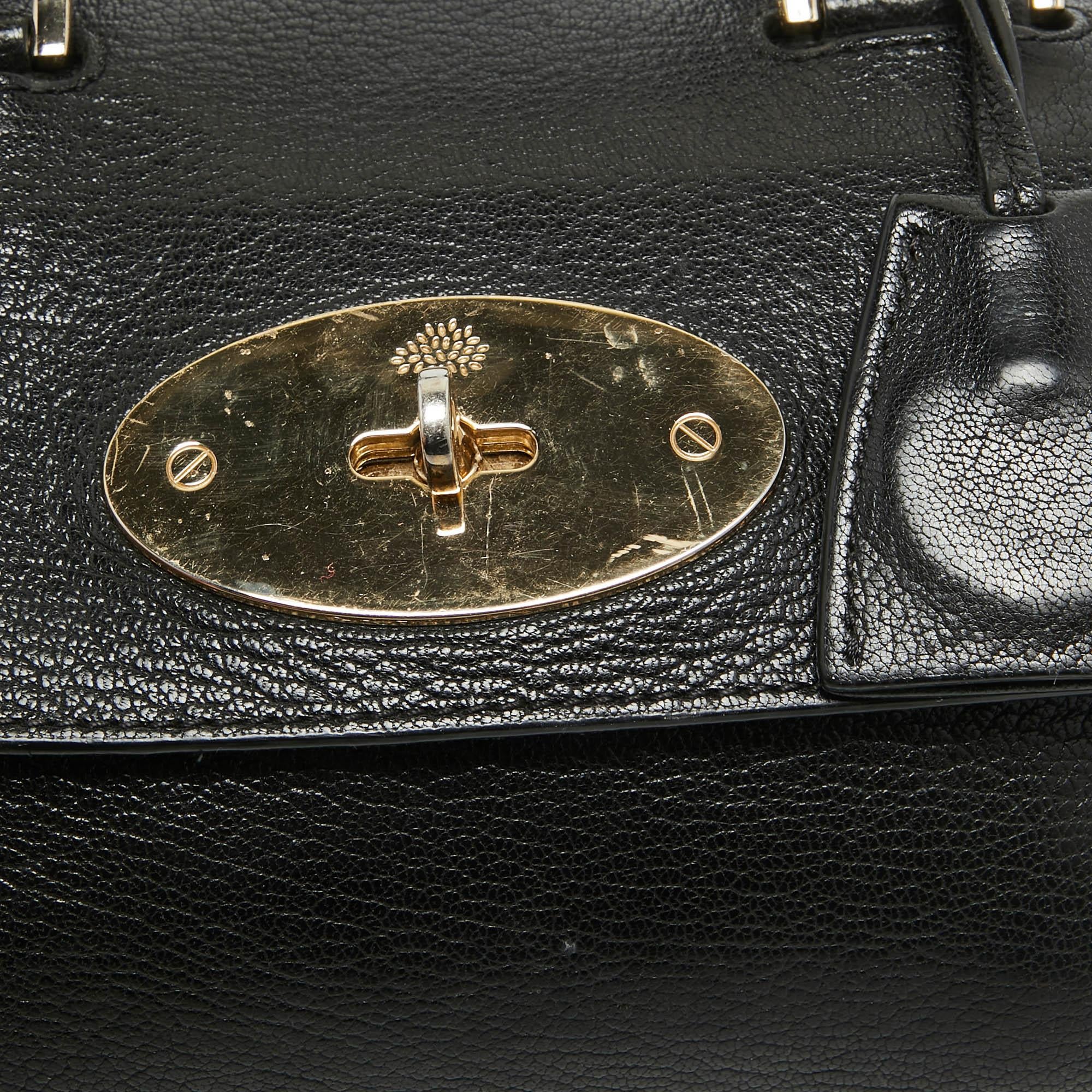 Mulberry Del Rey Tasche aus schwarzem Leder im Angebot 5