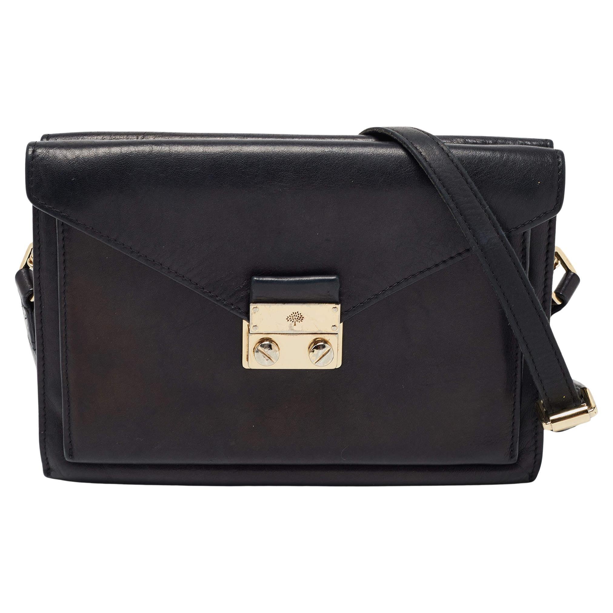 Mulberry Black Leather Kensel Shoulder Bag For Sale at 1stDibs
