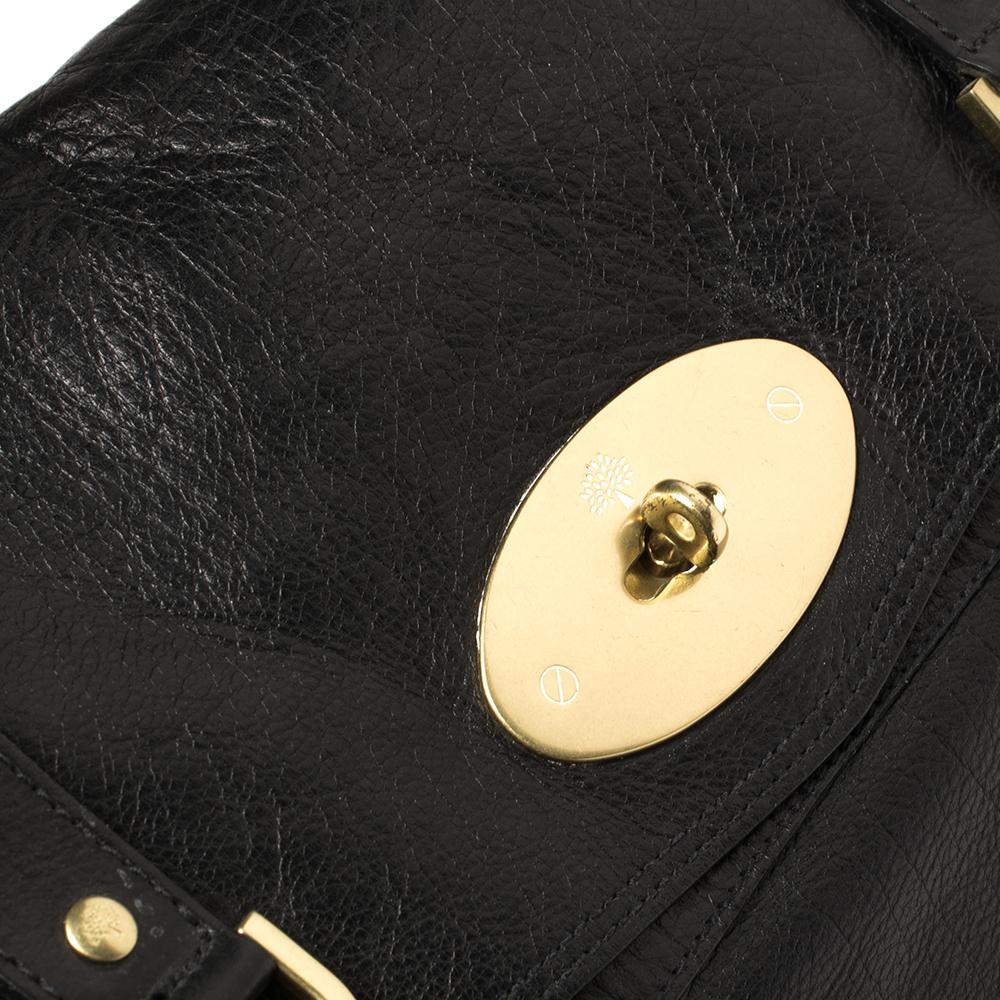 Mulberry Black Leather Oversized Alexa Satchel In Good Condition In Dubai, Al Qouz 2