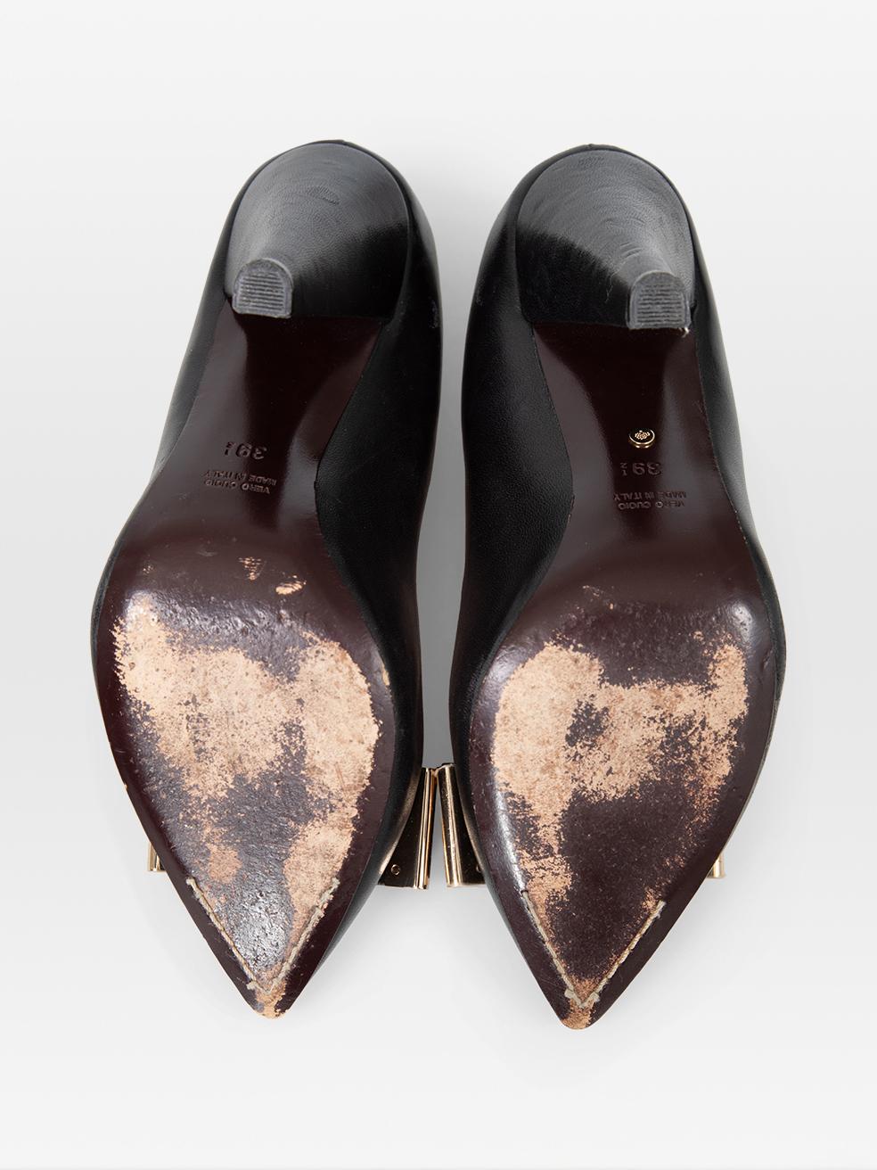Mulberry Escarpins en cuir noir avec nœud Taille IT 39.5 Excellent état - En vente à London, GB