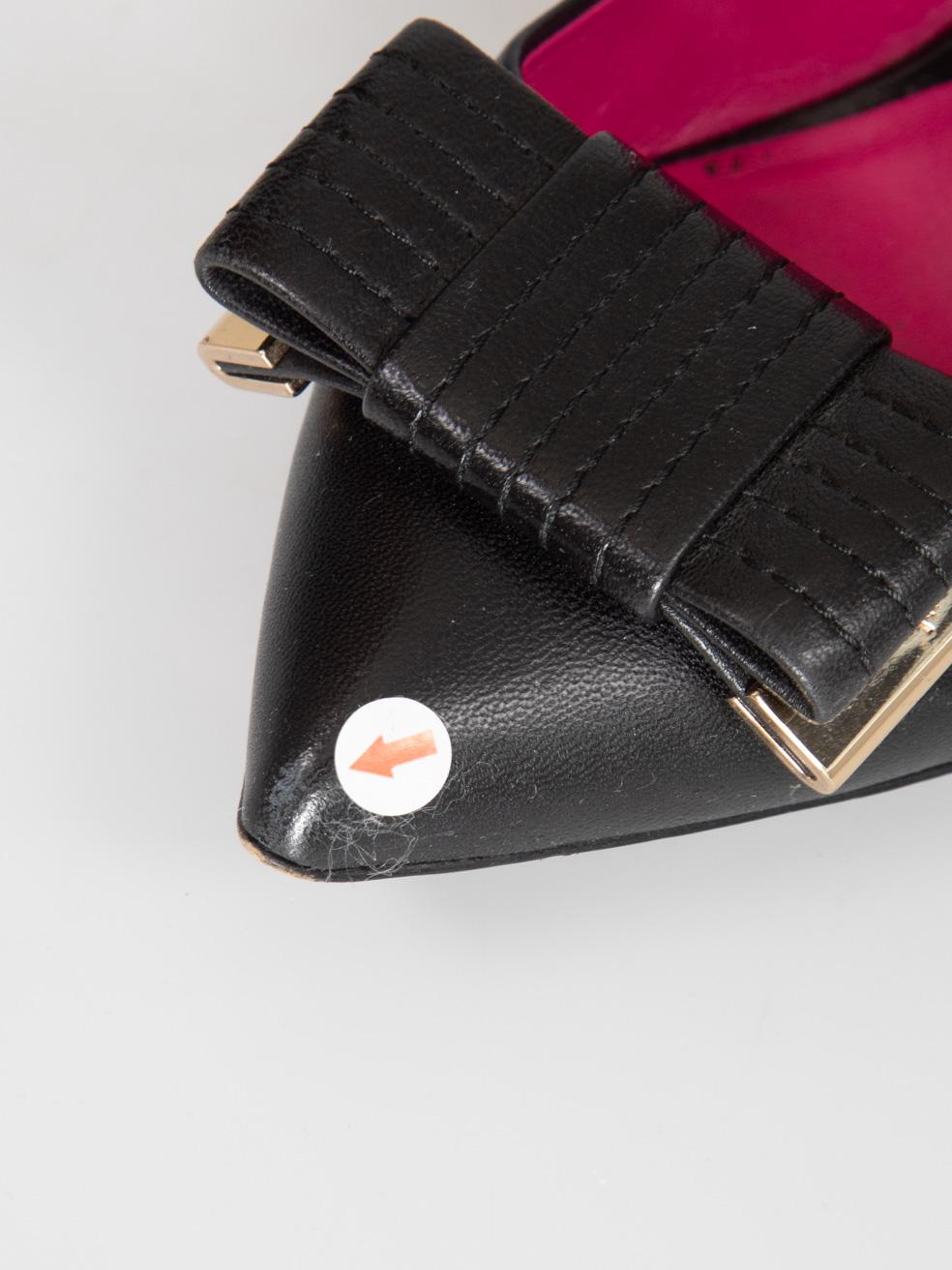 Mulberry Escarpins en cuir noir avec nœud Taille IT 39.5 en vente 1