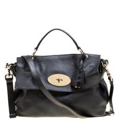 Mulberry Black Leather Postmans Lock Satchel