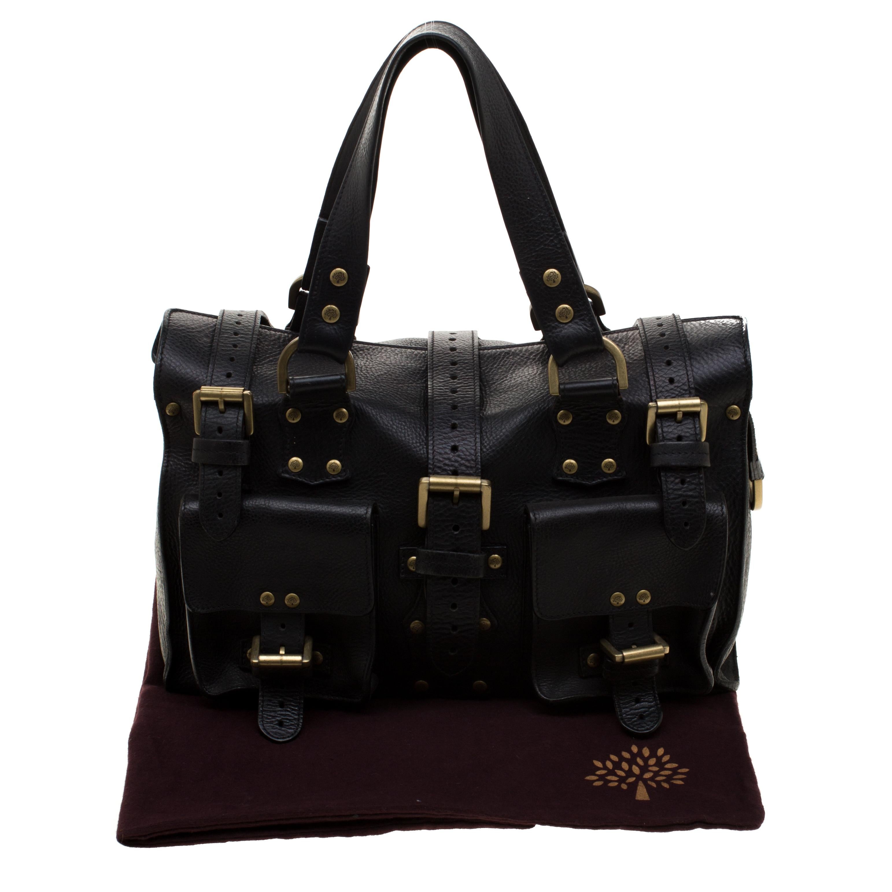 Mulberry Black Leather Roxanne Satchel 8