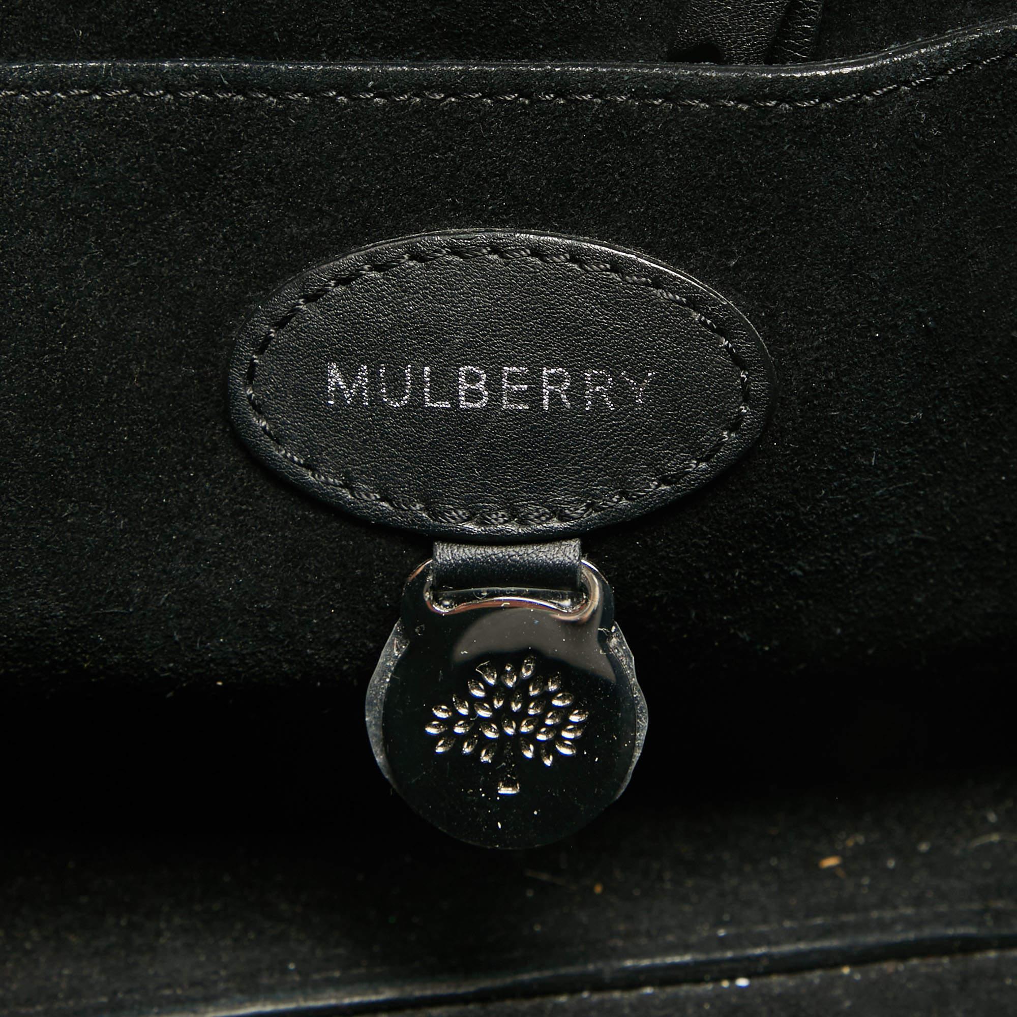 Mulberry Black Leather Small Willow Tote For Sale 7