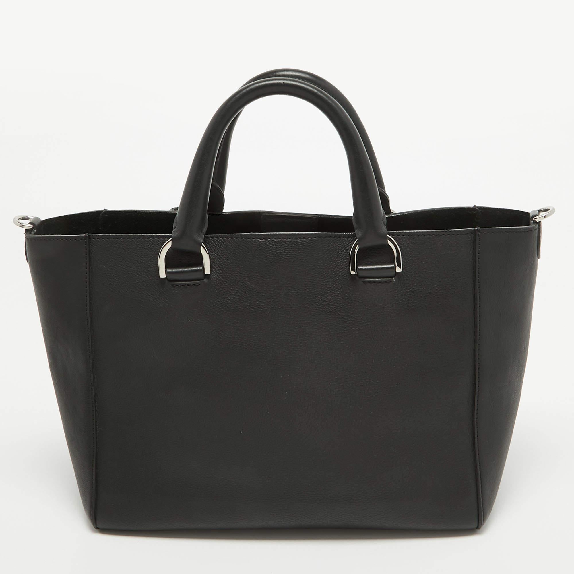 Mulberry Black Leather Small Willow Tote For Sale 10