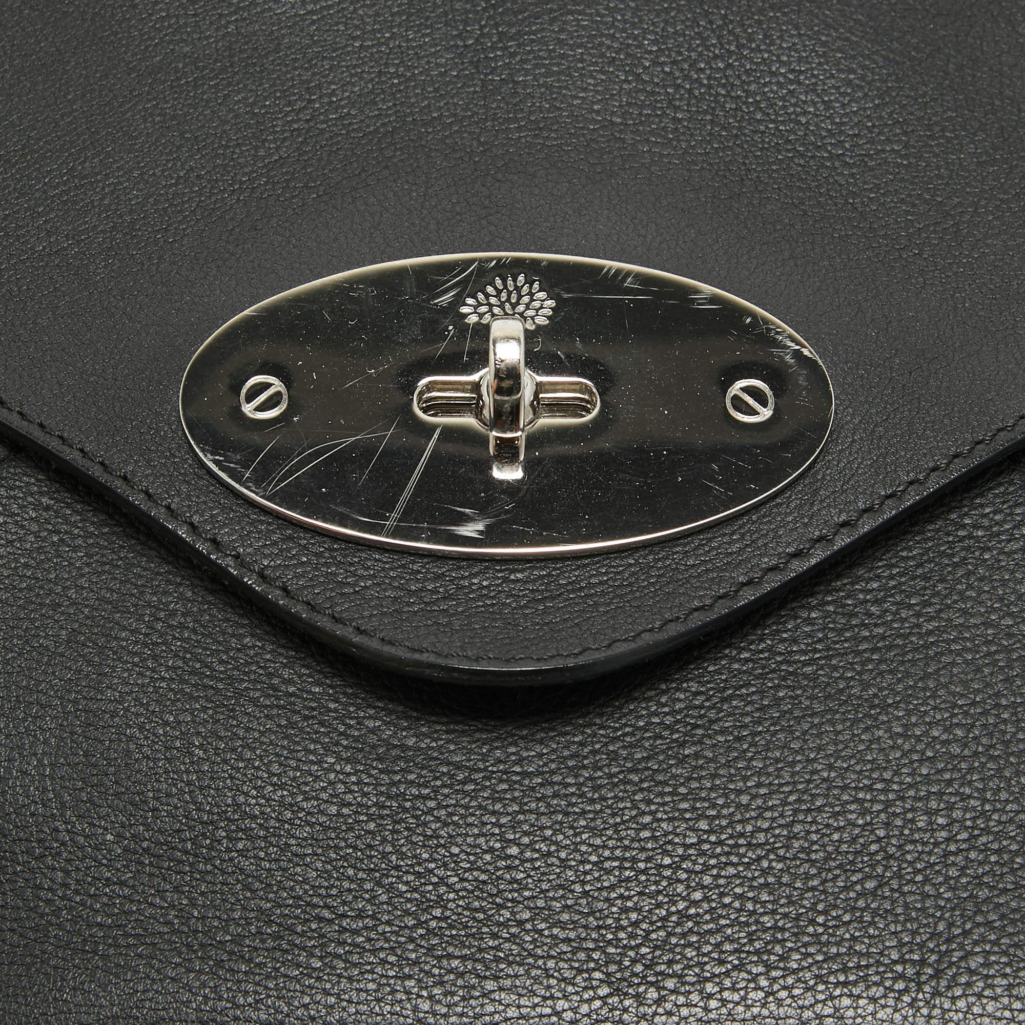 Mulberry Black Leather Small Willow Tote For Sale 3