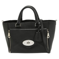 Used Mulberry Black Leather Small Willow Tote