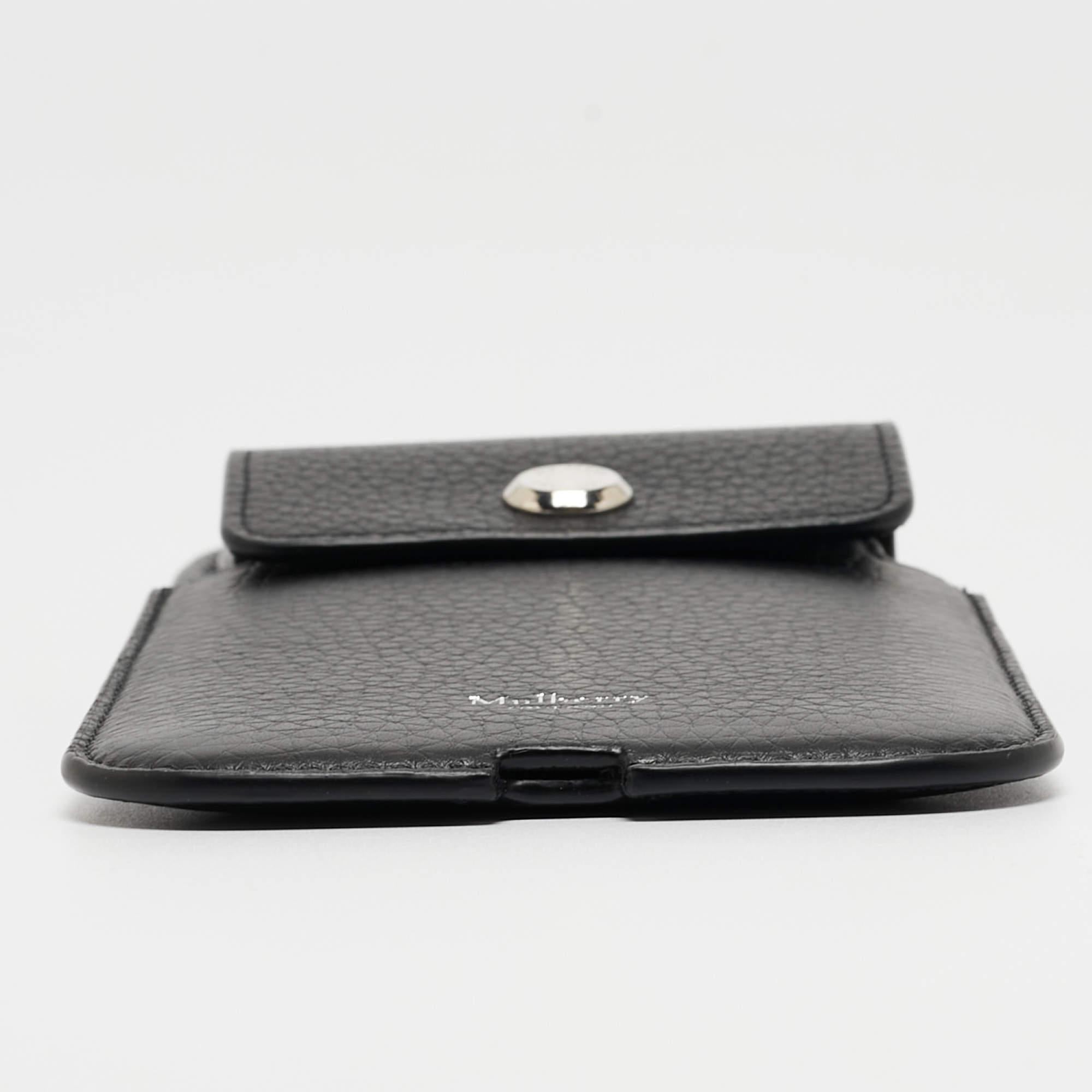 Mulberry Black Leather Strap Phone Case For Sale 2