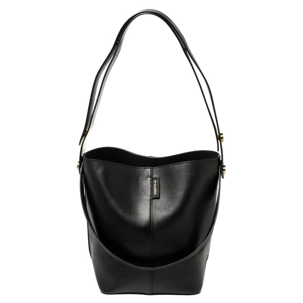 Mulberry Black Leather Studded Hobo