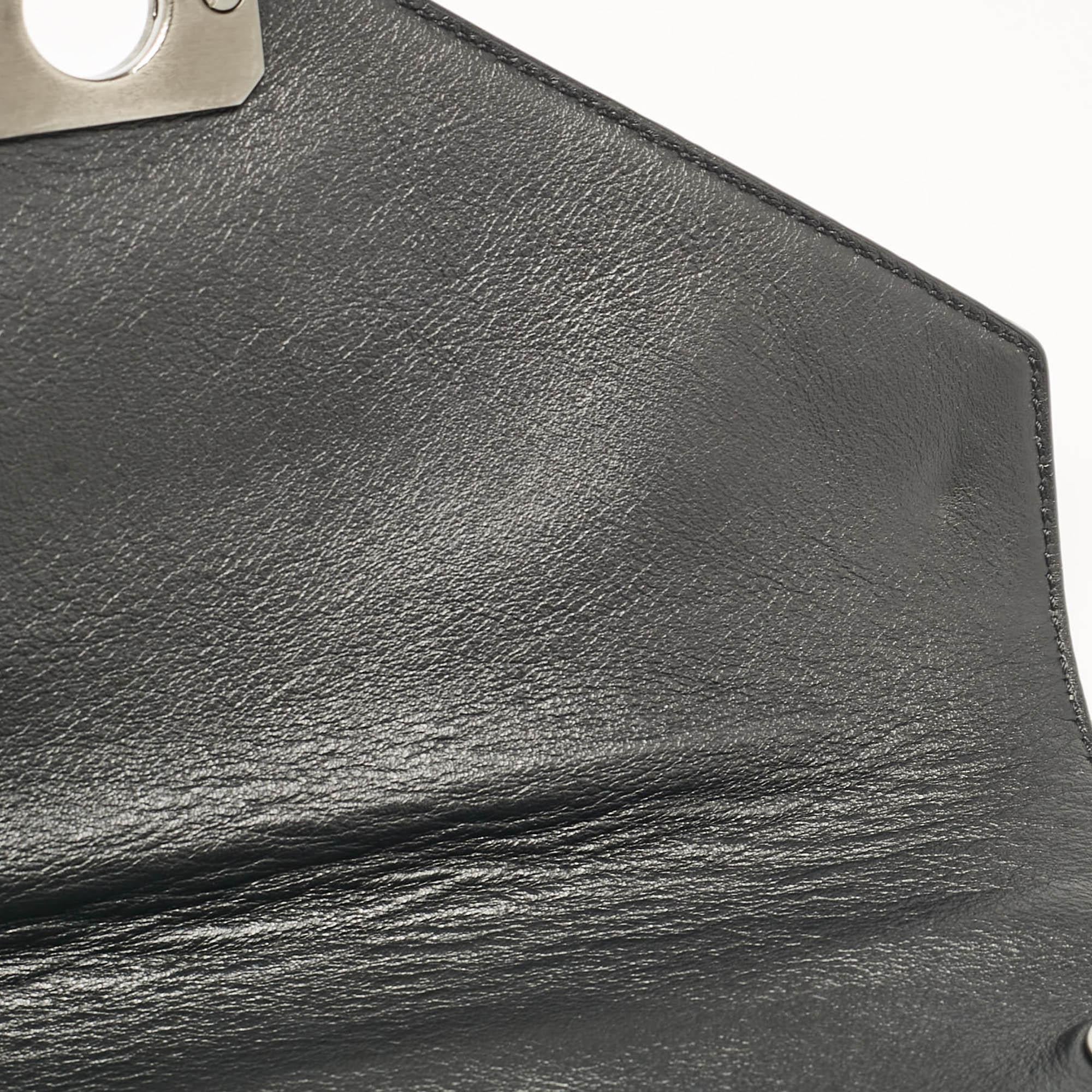 Mulberry Black/Metallic Leather Delphie Duo Chain Shoulder Bag 4