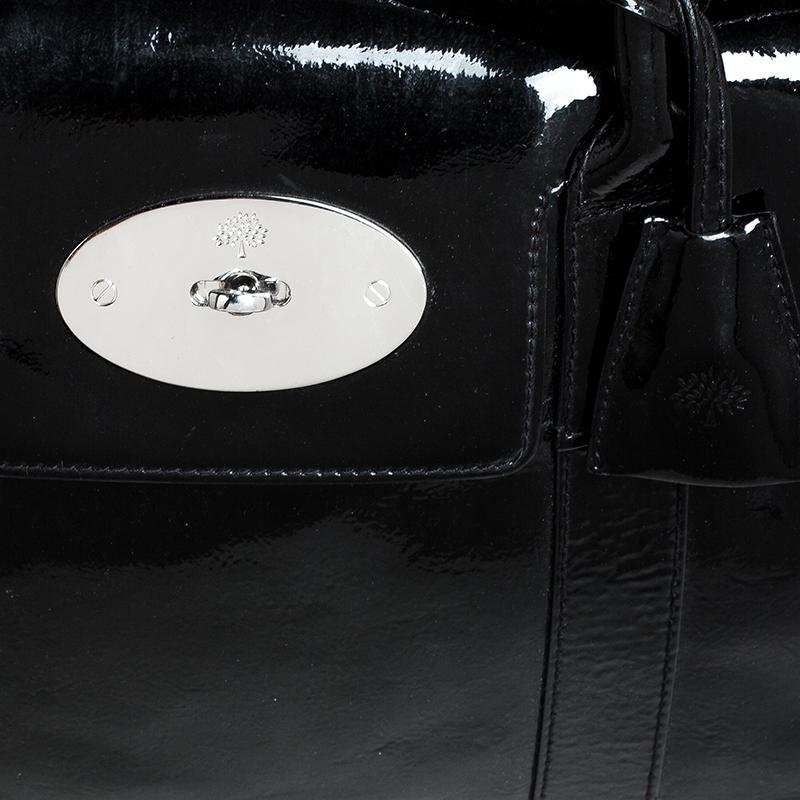 Mulberry Black Patent Leather Bayswater Satchel 7