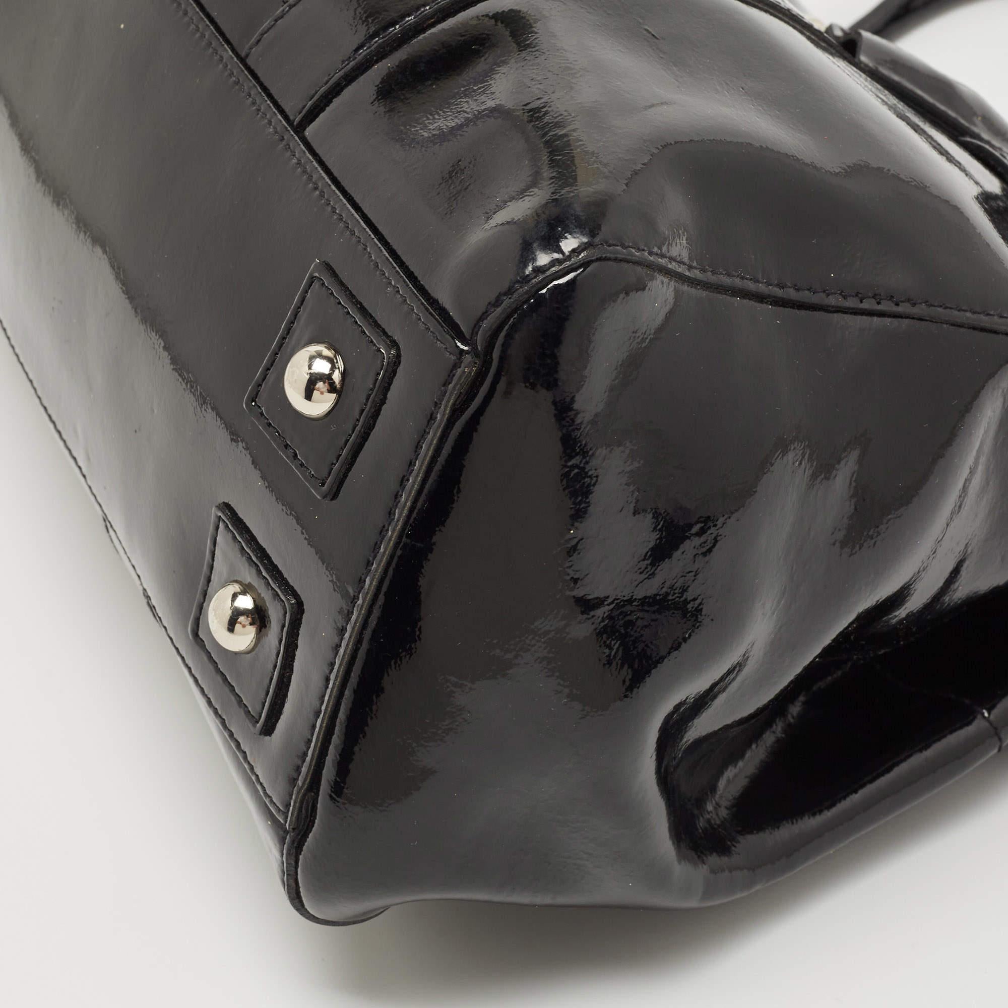 Mulberry Black Patent Leather Bayswater Satchel 7