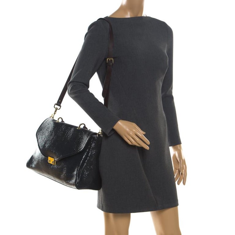 Mulberry Black Patent Leather Neely Top Handle Bag For Sale at 1stDibs