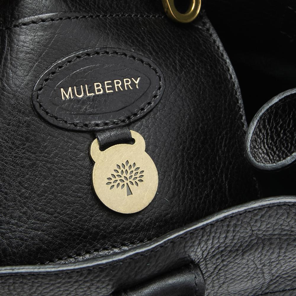 Mulberry Black Pebbled Leather Bayswater Satchel 4