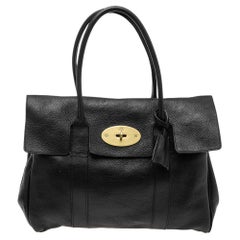 Mulberry Black Pebbled Leather Bayswater Satchel