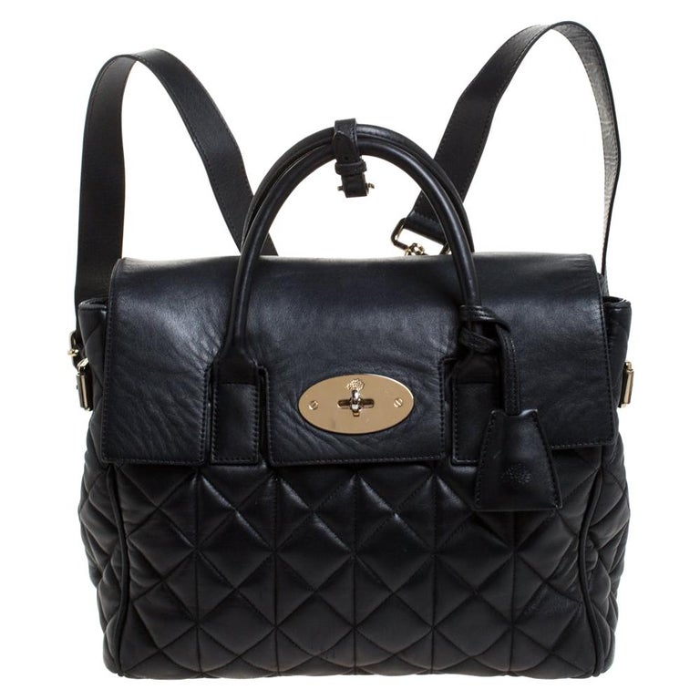 Mulberry Black Quilted Leather Cara Delevingne Convertible Bag at 1stDibs | mulberry  cara delevingne backpack