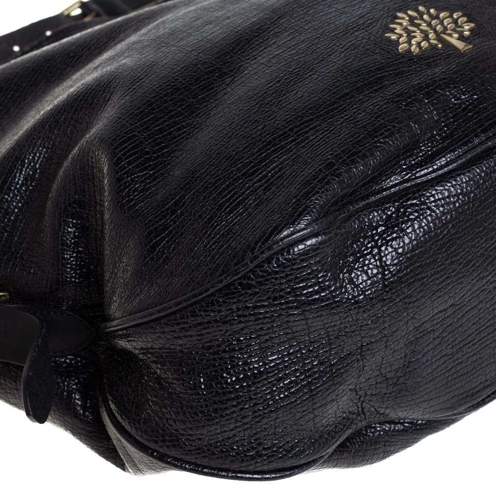 Mulberry Black Textured Leather Mila Hobo 5