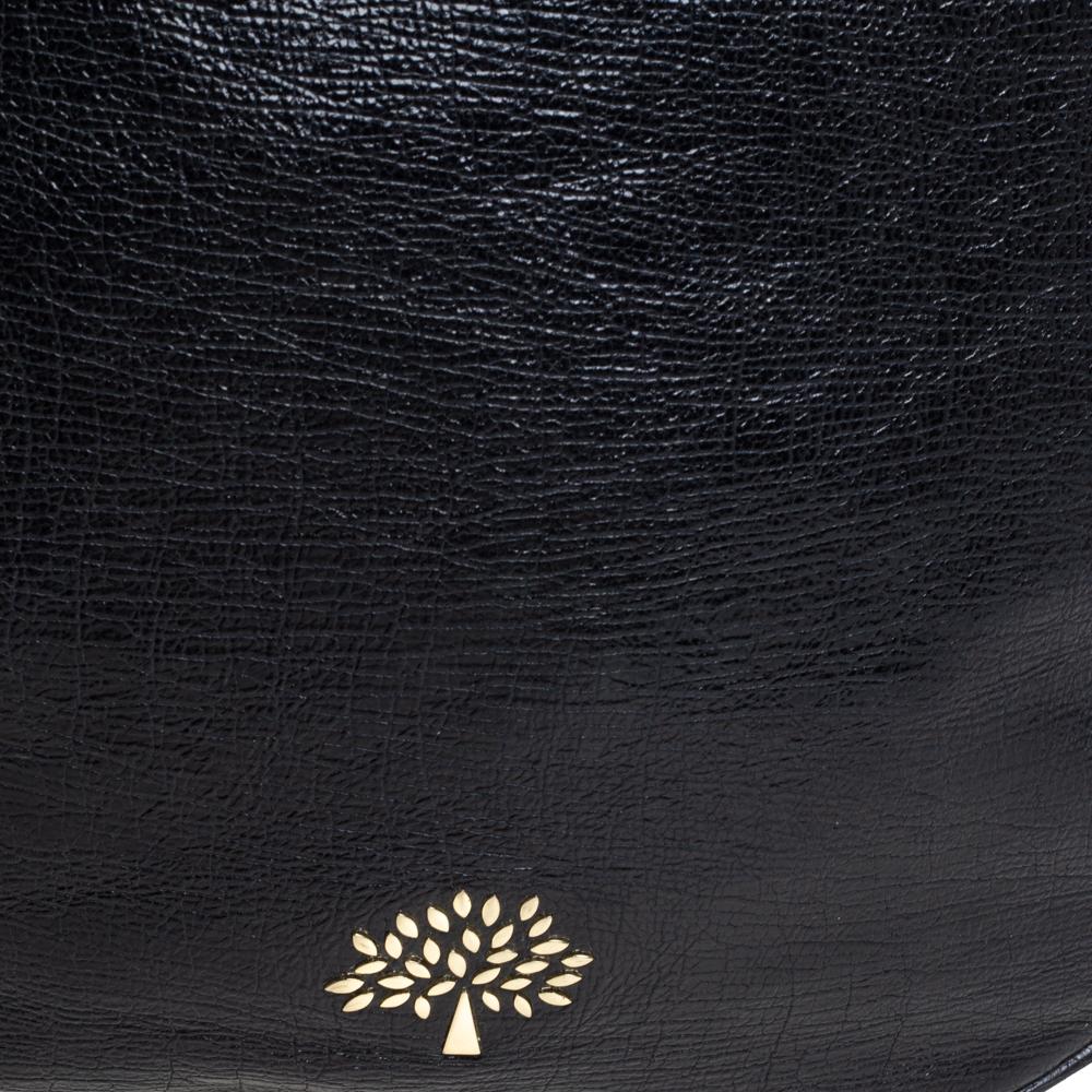 Mulberry Black Textured Leather Mila Hobo 2