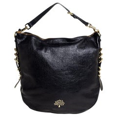 Used Mulberry Black Textured Leather Mila Hobo