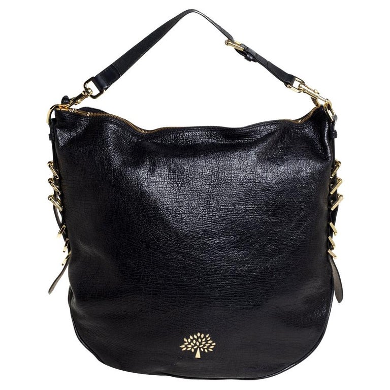 Mulberry Black Textured Leather Mila Hobo at 1stDibs | mulberry mila