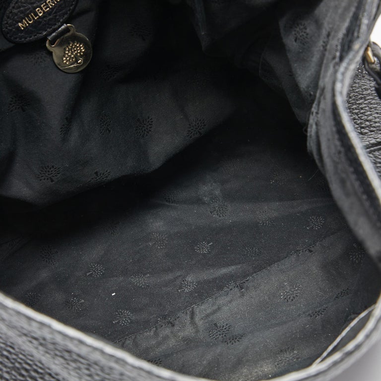 Mulberry Black Textured Leather Postman Lock Hobo For Sale at 1stDibs