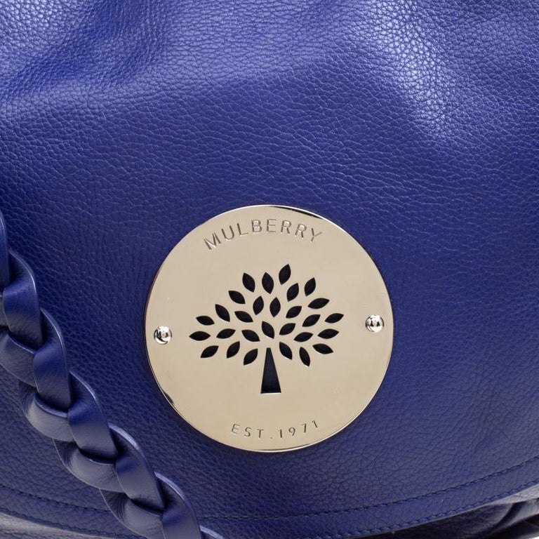 Mulberry Blue Grained Leather Daria Shoulder Bag For Sale at 1stDibs