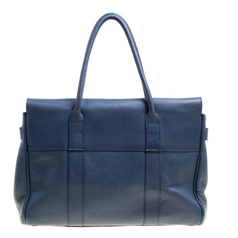 Mulberry Blue Leather Bayswater Satchel For Sale at 1stDibs