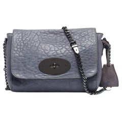 Used Mulberry Blue Leather Lily Crossbody Bag