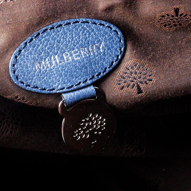 Mulberry Blue Leather Medium Del Rey Satchel 7