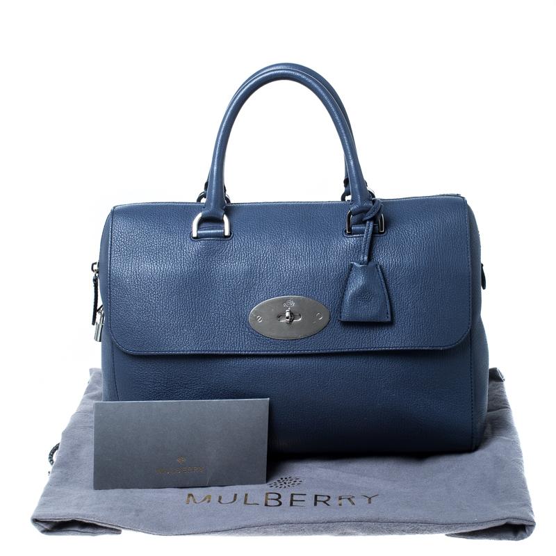 Mulberry Blue Leather Medium Del Rey Satchel 8