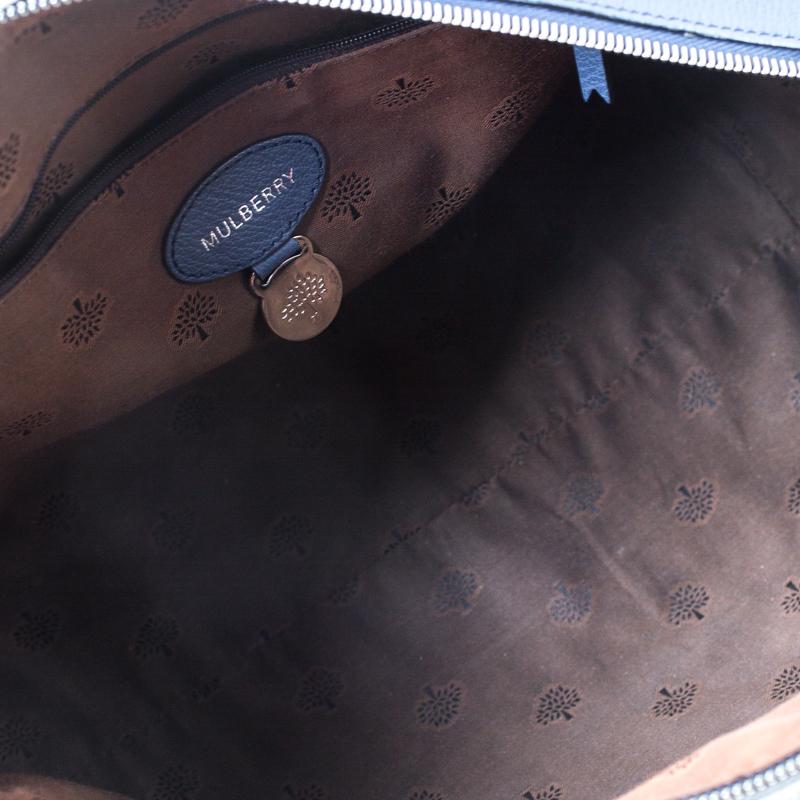 Mulberry Blue Leather Medium Del Rey Satchel 1